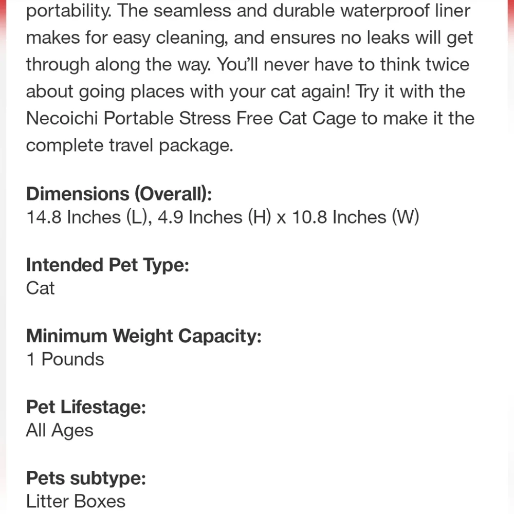 Necoichi Pop-Up Portable Cat Litter Box
